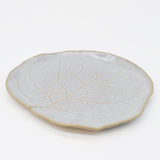 Assiette en porcelaine blanche à bord doré Ø27cm – Fabriquée au Portugal Assiette en grès en forme de chou - 23cm