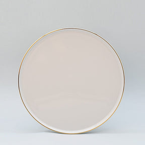 Assiette en porcelaine blanche à bord doré Ø27cm – Fabriquée au Portugal Assiette en porcelaine "Resonance" - 27cm