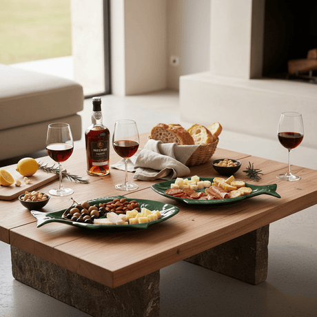 Assiette verte en forme de Poisson 30cm Plat en forme de Poisson 30cm - Verte