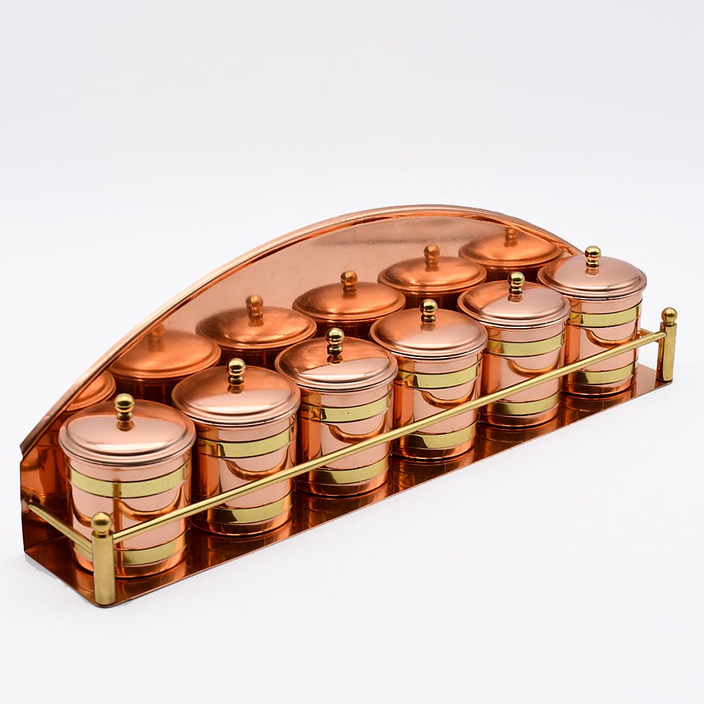 Authentique pot à lait en cuivre portugais Etagère à épices en cuivre