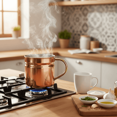 Authentique pot à lait en cuivre portugais Pot à lait en cuivre