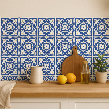 Azulejo Padrao I Azulejo portugais artisanal 14 cm Azulejo Padrão 14x14cm