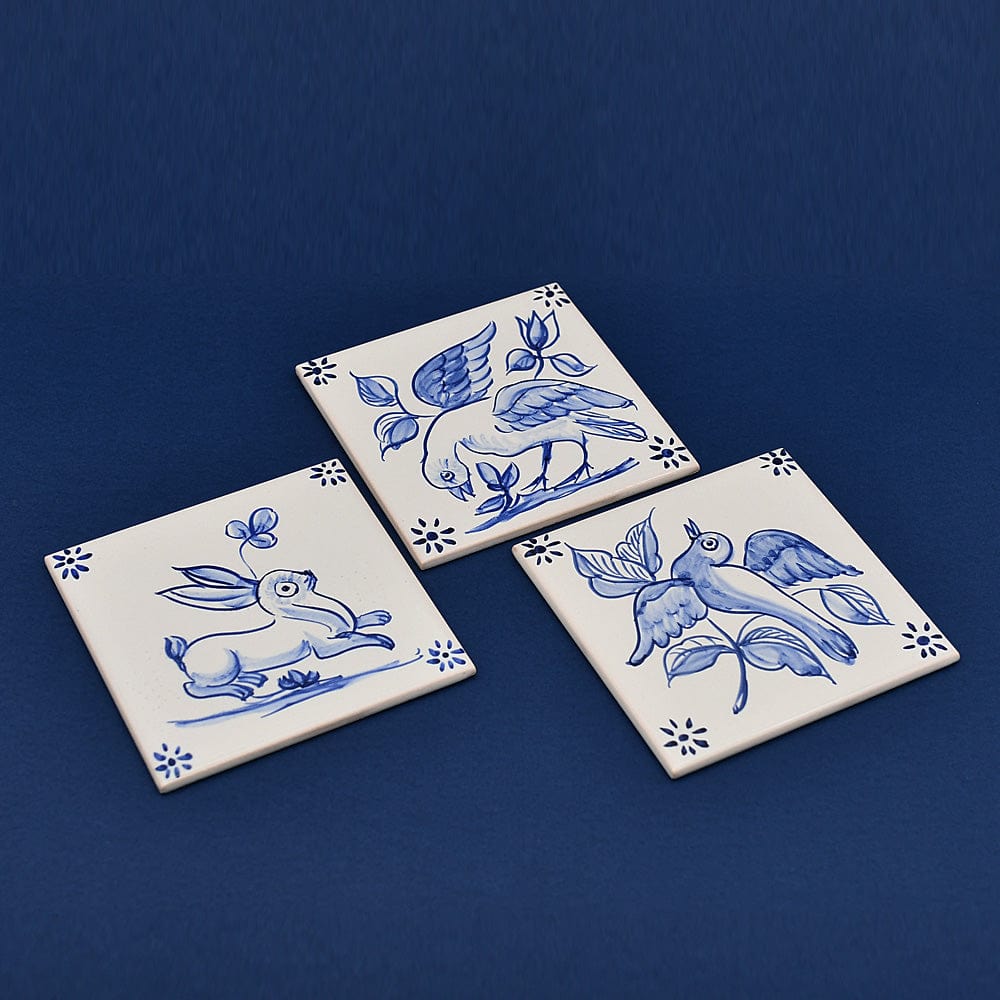 Azulejo portugais I Carreau de faience représentant un canard Azulejo 11x11cm - Pato