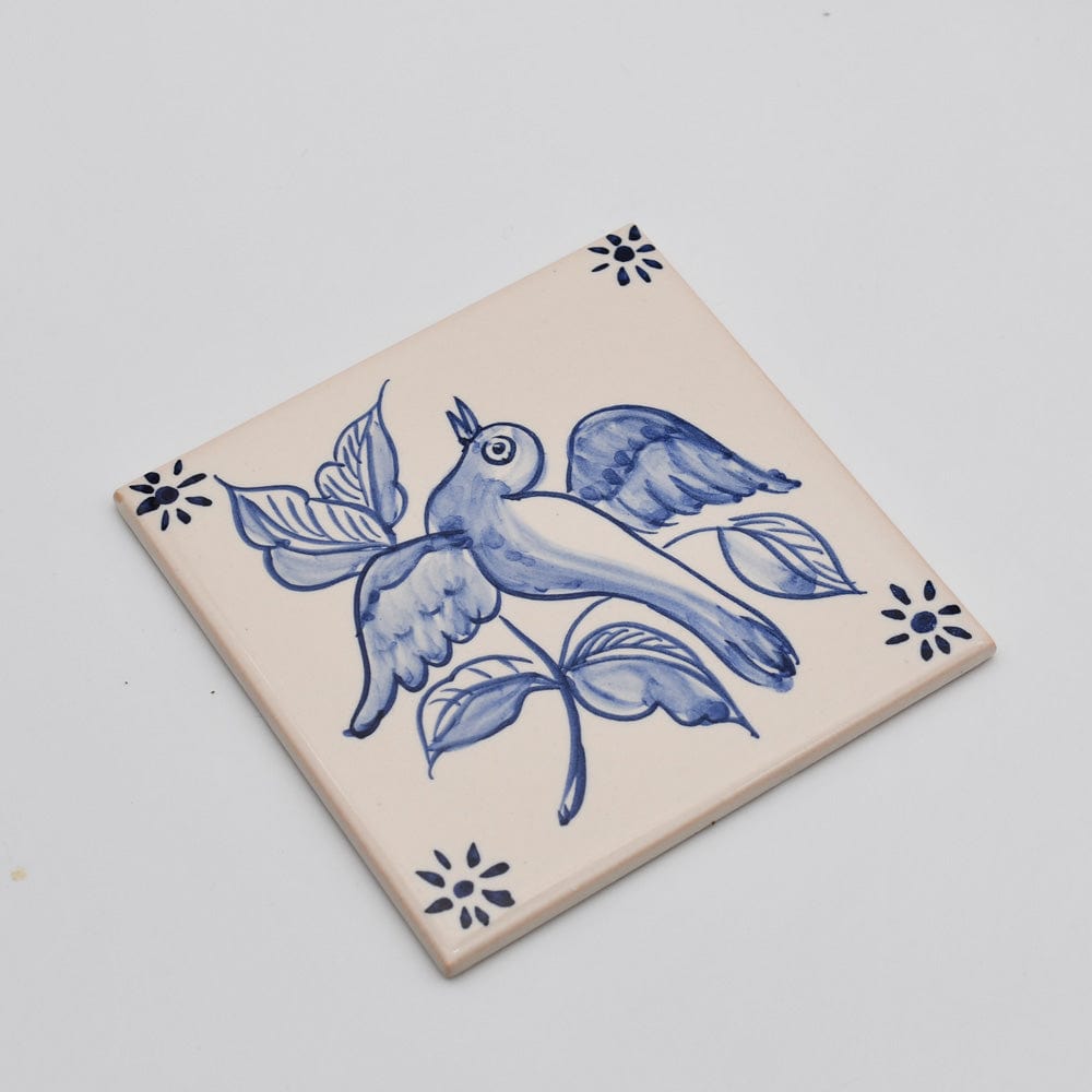 Azulejo portugais I Carreau de faience représentant un oiseau exotique Azulejo 11x11cm - Pássaro exótico