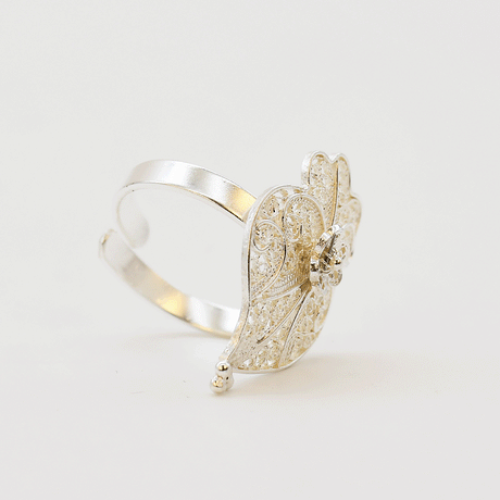 Bague coeur de Viana en filigrane d'argent I Vente en ligne Coração de Viana I Bague en argent