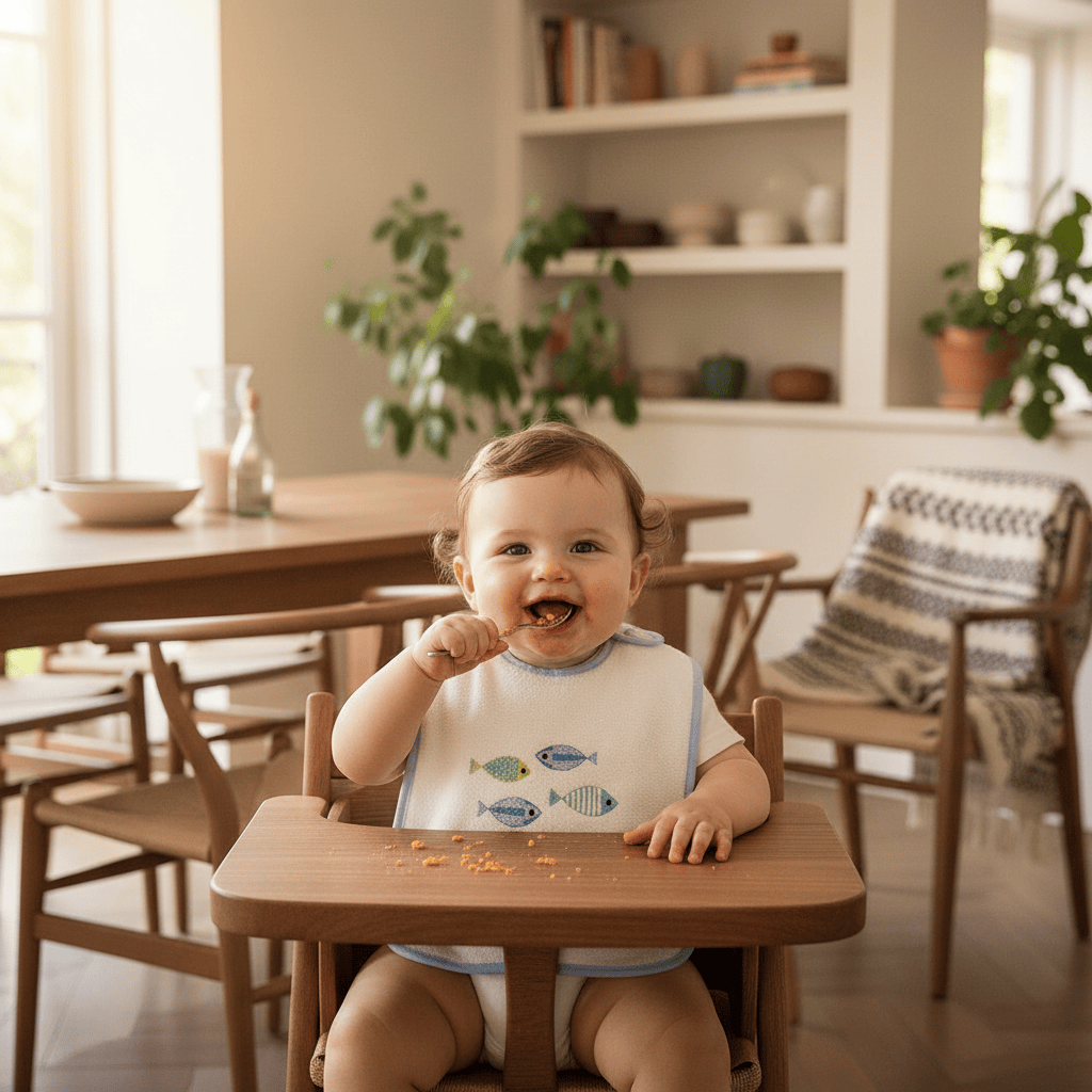 Bavoir bleu en coton aux motifs sardines portugaises Bavoir en coton "Sardinhas" - Bleu