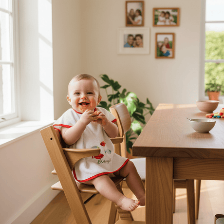 Bavoir tablier rouge en coton aux motifs sardines portugaises Bavoir tablier "Sardinhas" - Rouge