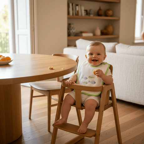 Bavoir vert en coton aux motifs sardines portugaises Bavoir en coton "Sardinhas" - Vert