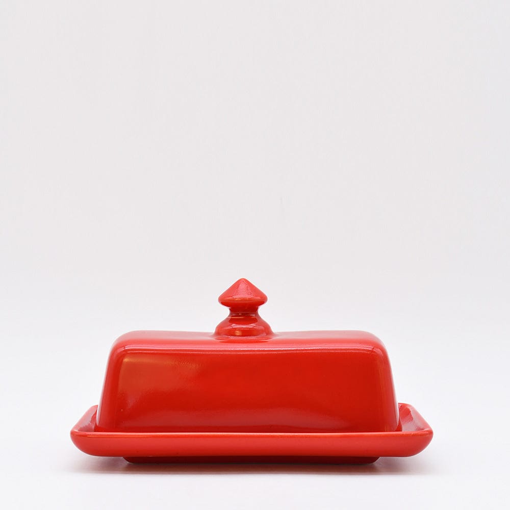 Beurrier rouge en céramique portugaise Beurrier en céramique - Rouge