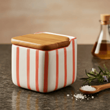 Boite de rangement de cuisine rayée rouge et blanc Boite de cuisine rayée "Costa Nova Mar" - Rouge