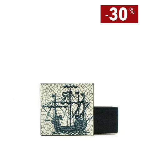 Boite en céramique avec couvercle Azulejo I Fabrication artisanale Boite en céramique "Calçada"
