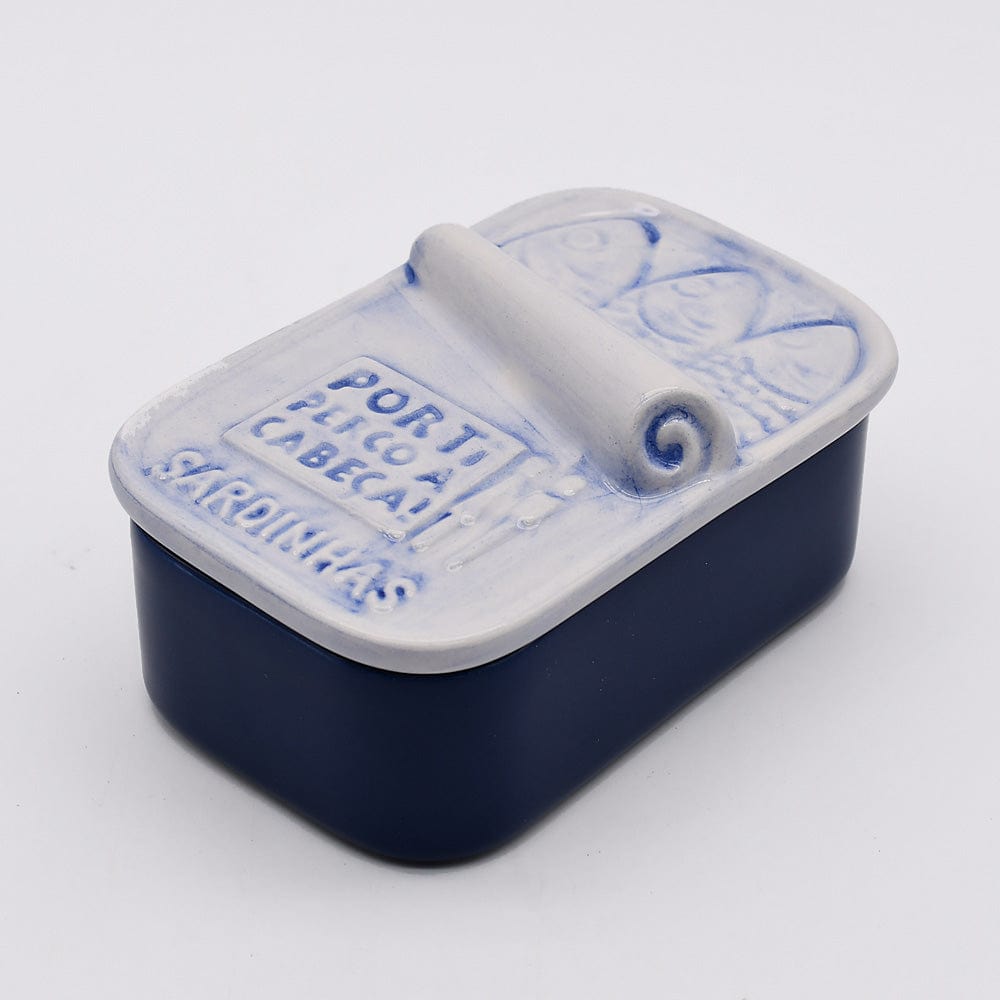 Boite en céramique en forme de conserve de sardines Boite en céramique "Sardinhas" - Bleue