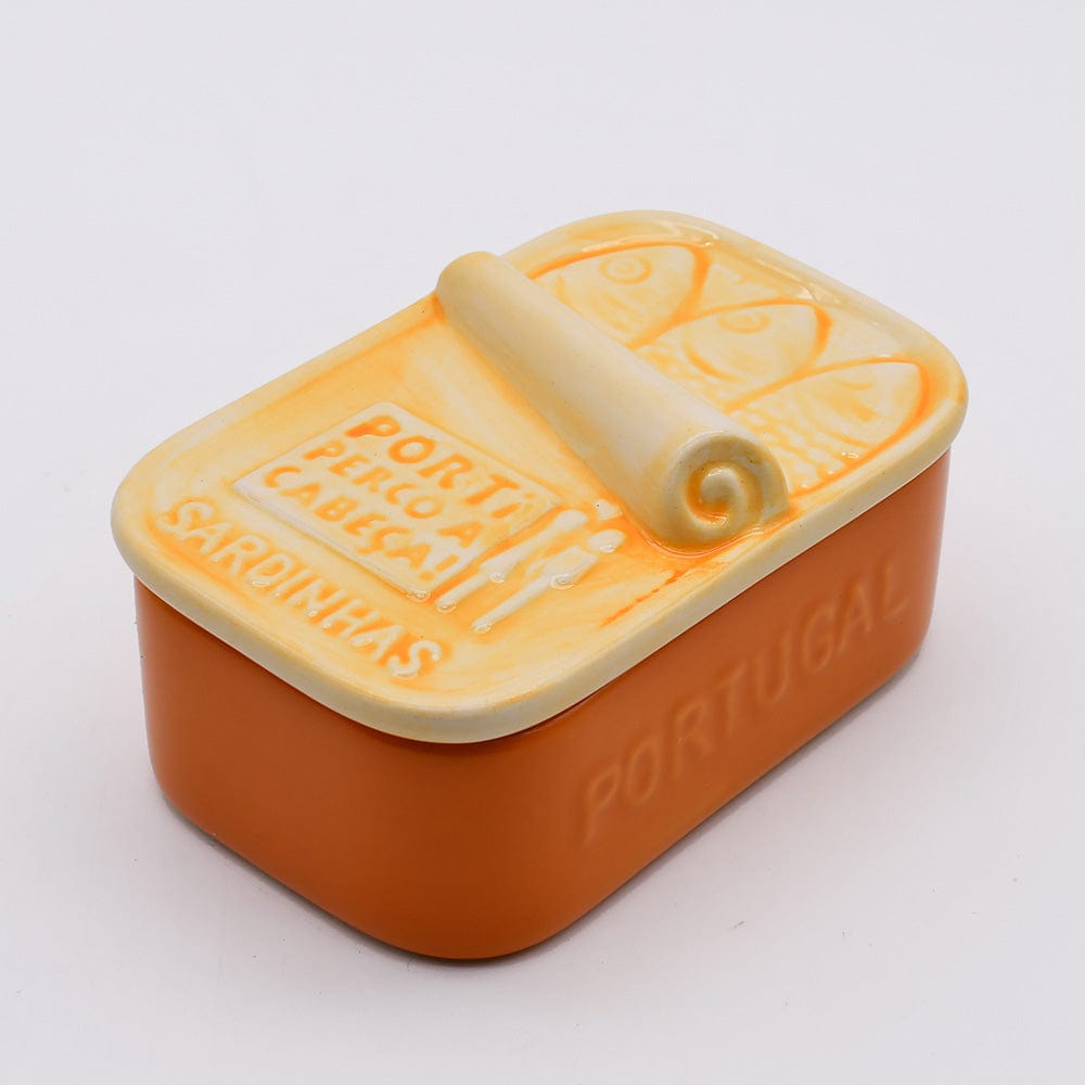 Boite en céramique en forme de conserve de sardines Boite en céramique "Sardinhas" - Orange