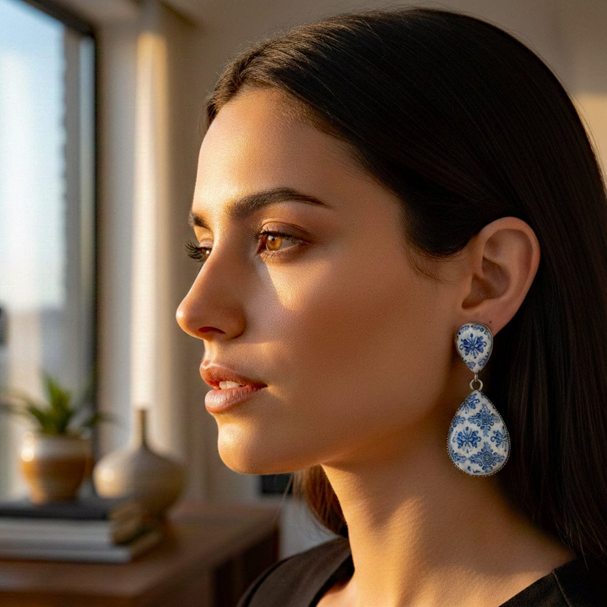 Boucles d'oreille aux motifs azulejos I Bijoux fantaisie portugais Boucles d'oreilles "Azulejos"