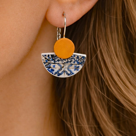 Boucles d'oreille aux motifs azulejos I Bijoux fantaisie portugais Boucles d'oreilles "Azulejos"