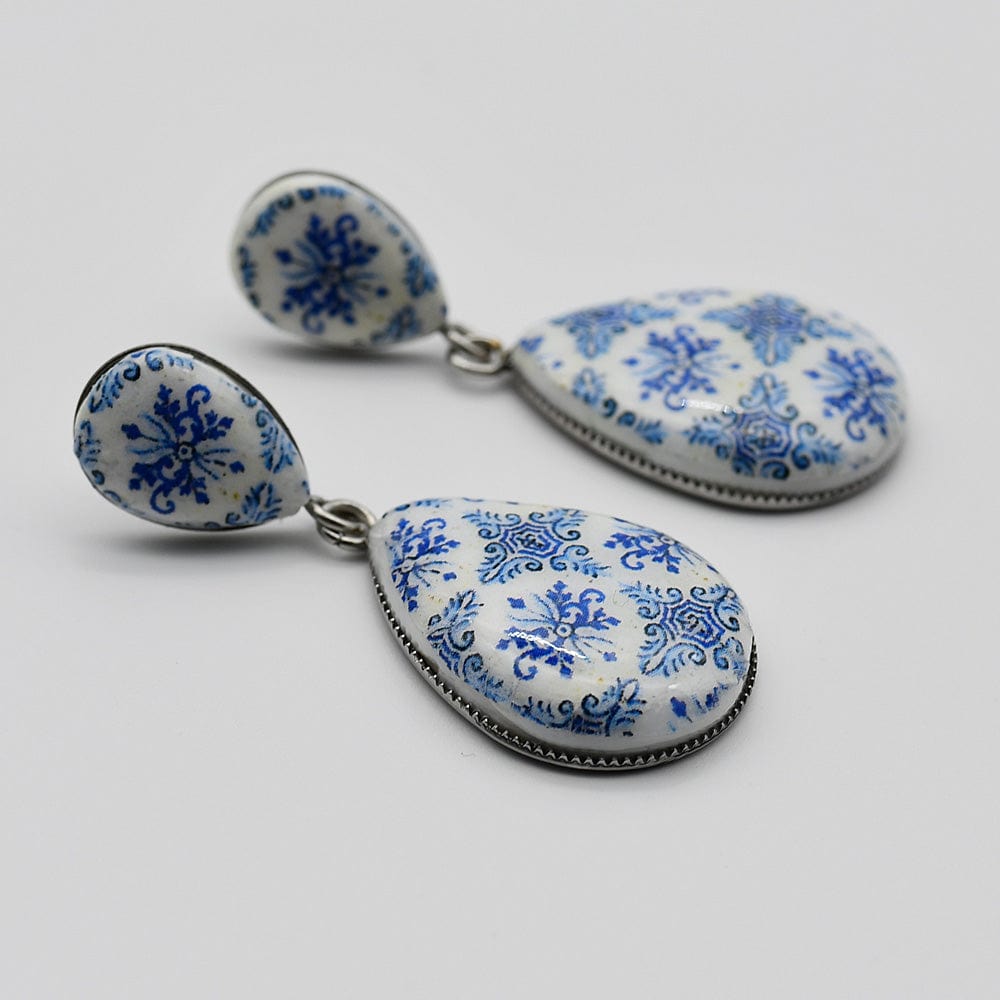Boucles d'oreille aux motifs azulejos I Bijoux fantaisie portugais Boucles d'oreilles "Azulejos"