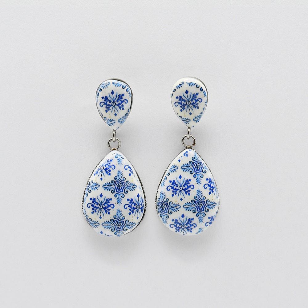 Boucles d'oreille aux motifs azulejos I Bijoux fantaisie portugais Boucles d'oreilles "Azulejos"