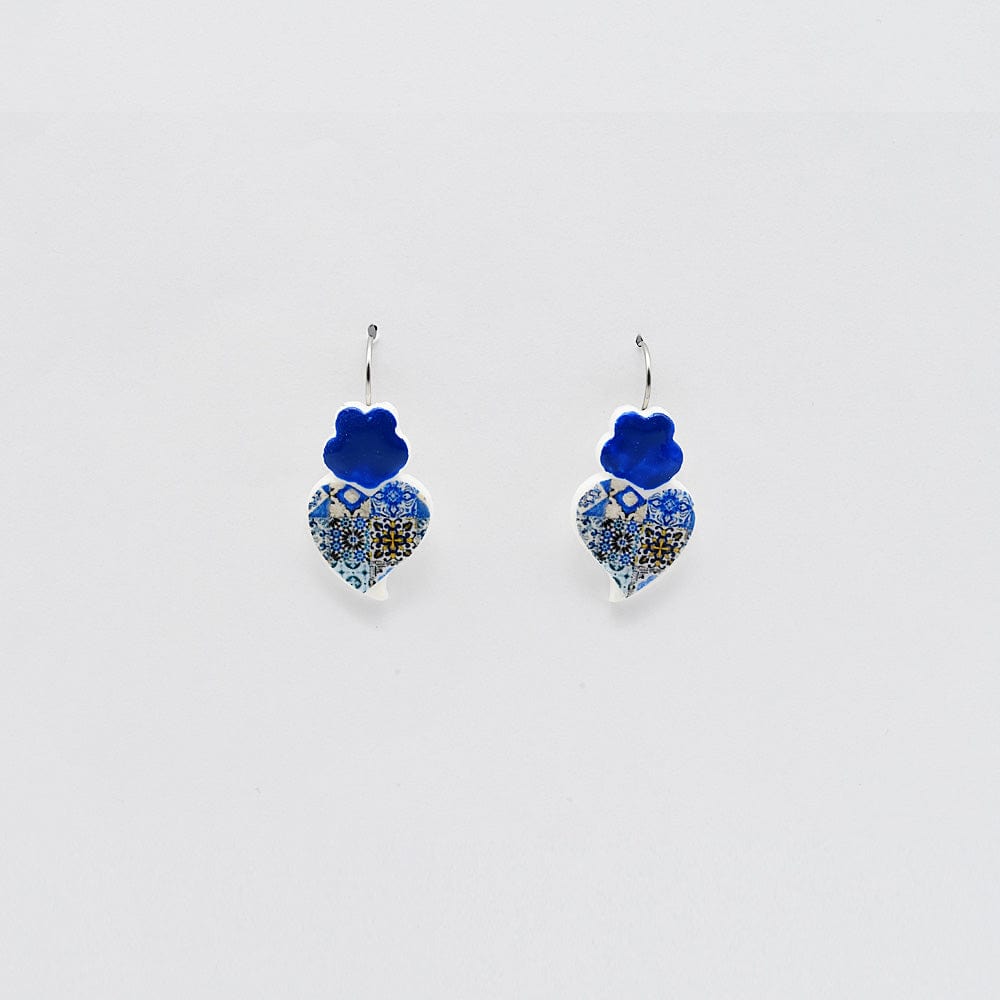 Boucles d'oreille aux motifs azulejos I Bijoux fantaisie portugais Boucles d'oreilles "Azulejos"