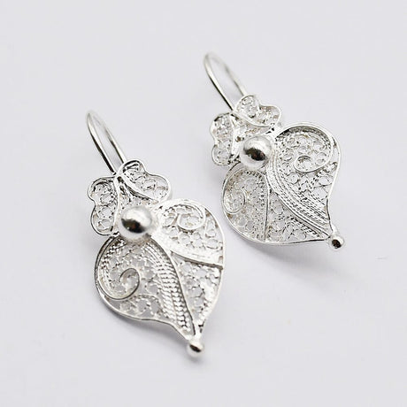 Boucles d'oreille Coeur de Viana en Argent 2,5 cm I Vente en ligne Coração de Viana I Boucles d'oreille en argent - 2,5cm