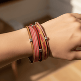 Bracelet en liège 5 lanières perles nacrées – Artisanal portugais Bracelet en liège 5 lanières