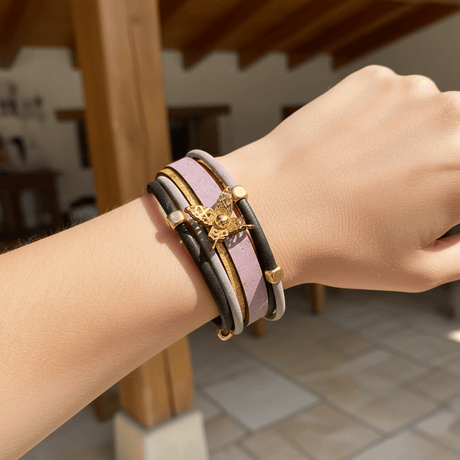 Bracelet en liège 6 lanières – Artisanal portugais vegan Bracelet en liège 6 lanières