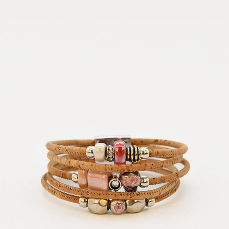 Bracelet en liège artisanal – Élégant, vegan et unique Bracelet en liège et perles