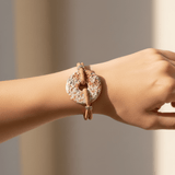 Bracelet en liège et médaillon rose– Artisanal portugais Bracelet en liège à médaillon - Rose