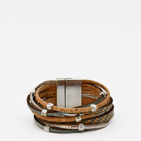 Bracelet en liège tressé noir – Unisexe, élégant et artisanal Bracelet en liège