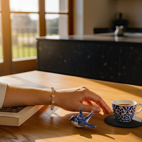 Bracelet portugais en perles d'argent massif Conta de Viana I Bracelet en argent