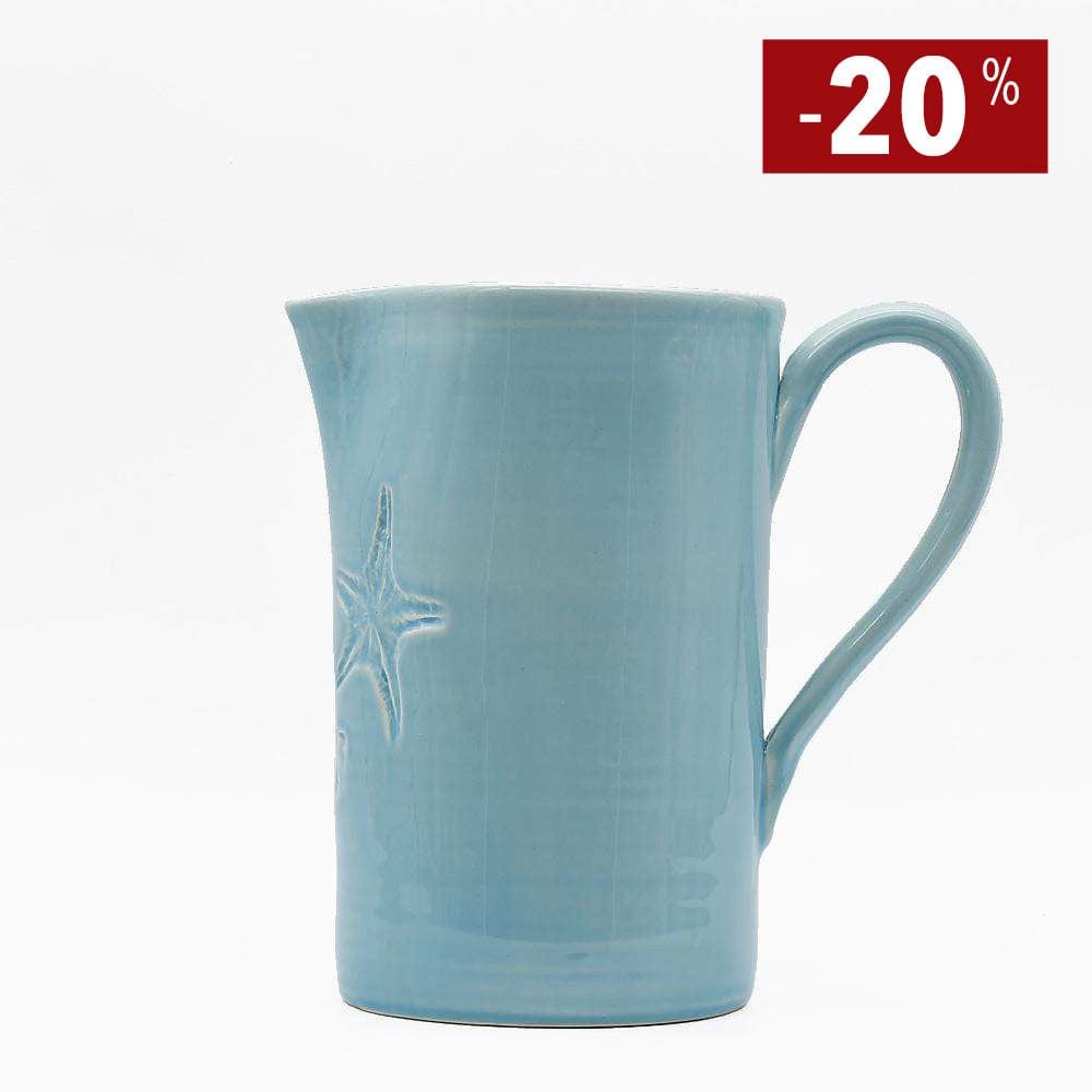 Carafe en céramique turquoise I Motifs étoile de mer Carafe "Estrela do mar" - Turquoise