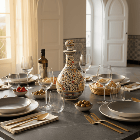 Carafe multicolore en céramique de Coimbra peinte à la main Carafe en céramique de Coimbra