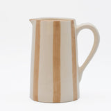 Carafe rayée en céramique Moka et blanc Carafe rayée "Costa Nova Mar" - Moka
