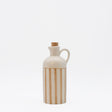 Carafe rayée moka et blanche avec bouchon en liège Carafe à bouchon rayée "Costa Nova Mar" 18cm - Moka