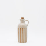 Carafe rayée moka et blanche avec bouchon en liège Carafe à bouchon rayée "Costa Nova Mar" 18cm - Moka