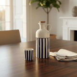 Carafe rayée noire et blanche avec bouchon en liège Carafe à huile rayée "Costa Nova Mar" 18cm - Noir