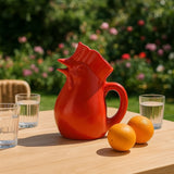 Carafe rouge en céramique en forme de coq Carafe en céramique en forme de coq - Rouge