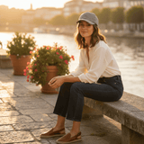 Casquette Gavroche en lin Bleu Denim Casquette en lin - Grise