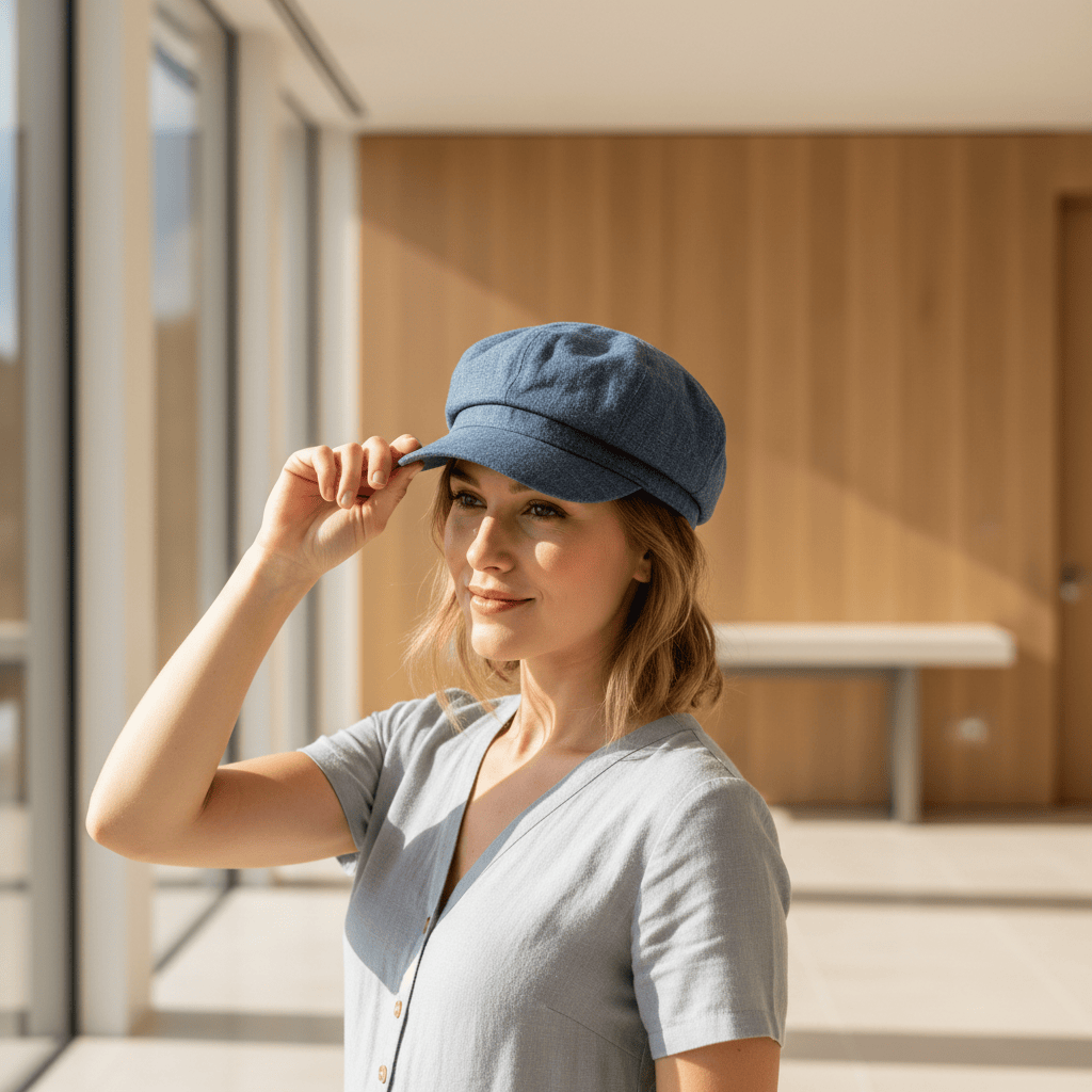 Casquette Gavroche en lin Bleu Denim Gavroche en lin - Bleu Denim