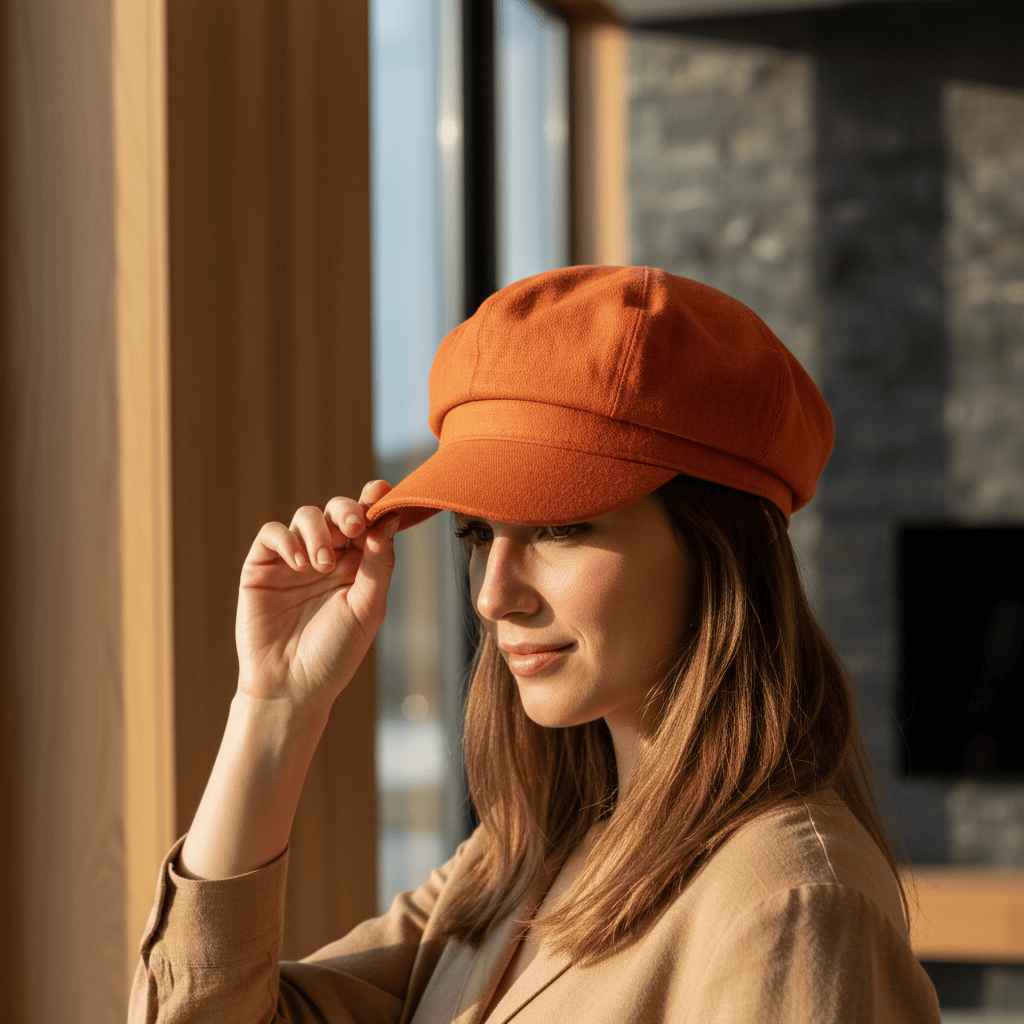 Casquette Gavroche en lin Orange Gavroche en lin - Orange