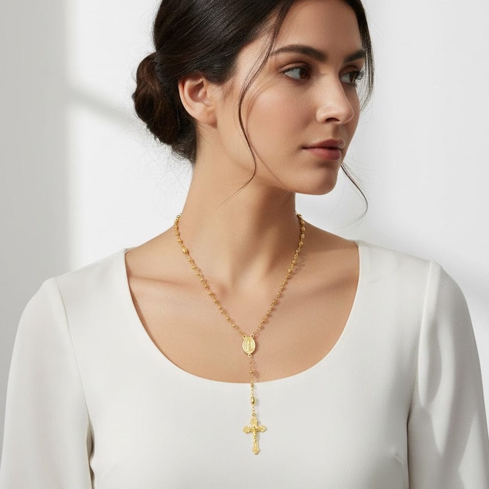 Chapelet de Fátima en argent doré Terço I Chapelet de Fátima en argent doré