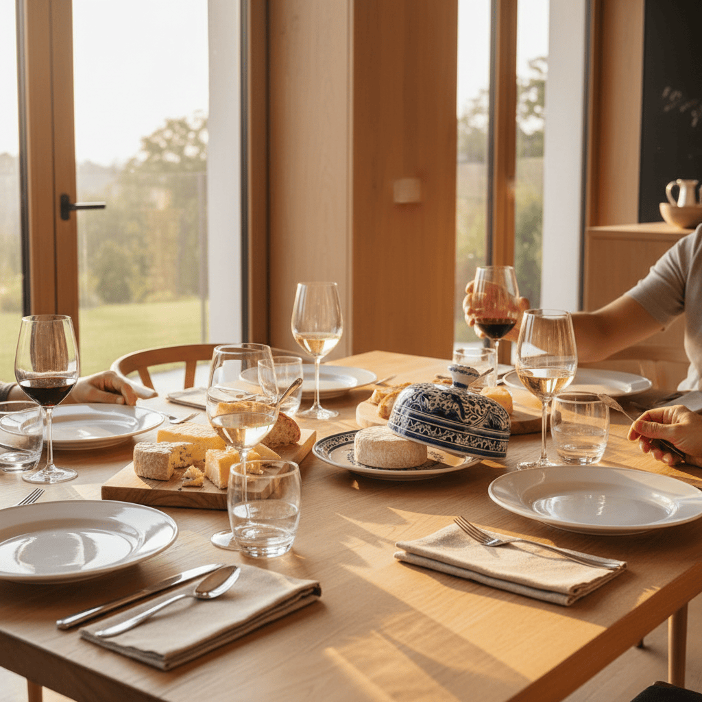 Cloche à fromage bleue en céramique de Coimbra Plateau à fromage en céramique de Coimbra