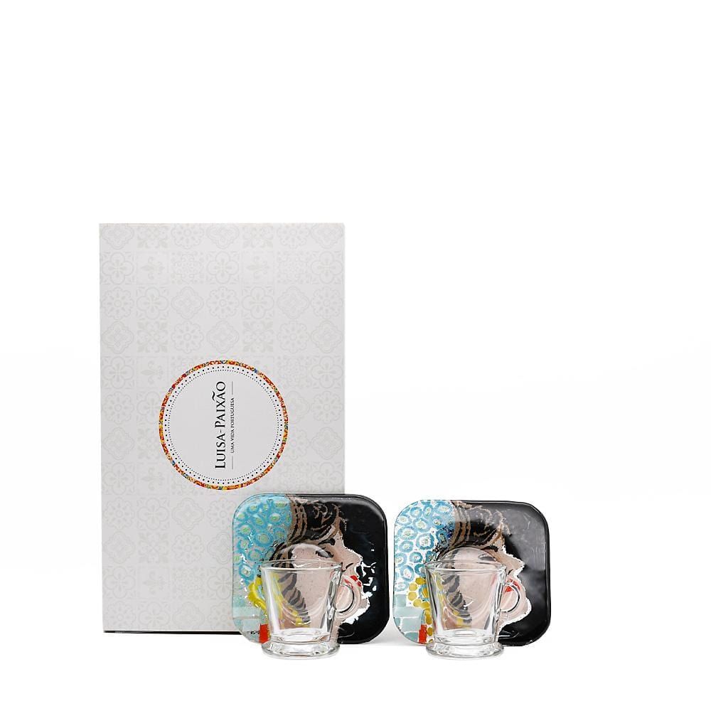 Coffret cadeau portugais I Tasses et sous tasses Amalia Rodrigues Coffret cadeau "Un café avec Amália"