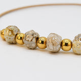 Collier en liège et 4 perles grises élégant et artisanal Collier en liège et perle