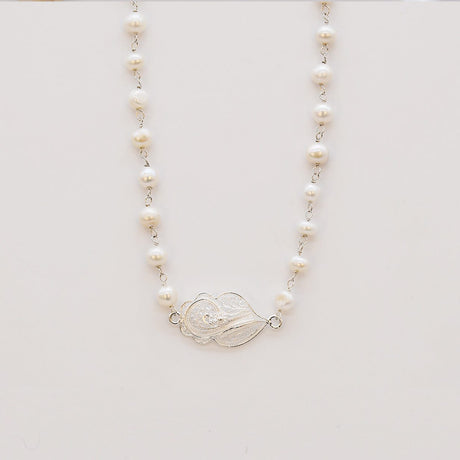 Collier Perles & Coração de Viana en Filigrane argent – Bijou Portugais d’Exception Coração de Viana I Collier de perles et Coração de Viana