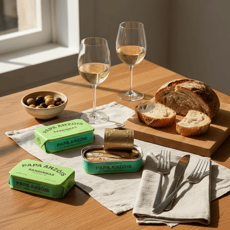 Conserve de sardines à l'huile d'olive Papa Anzois Papa Anzóis I Conserve de sardines à l'huile d'olive