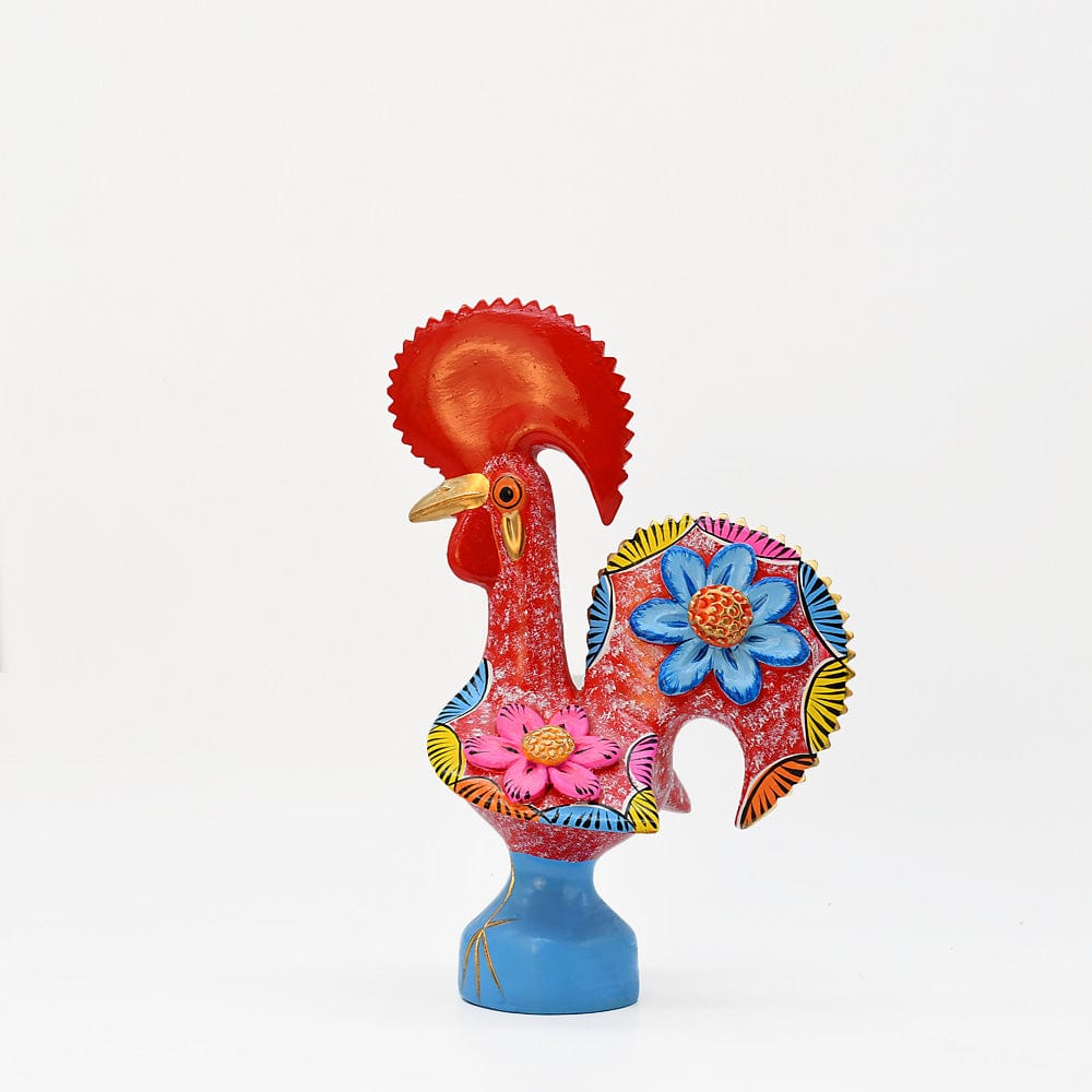 Coq du Portugal rouge en terre cuite Prazeres Cota Coq de Barcelos 30cm rouge - Prazeres Côta