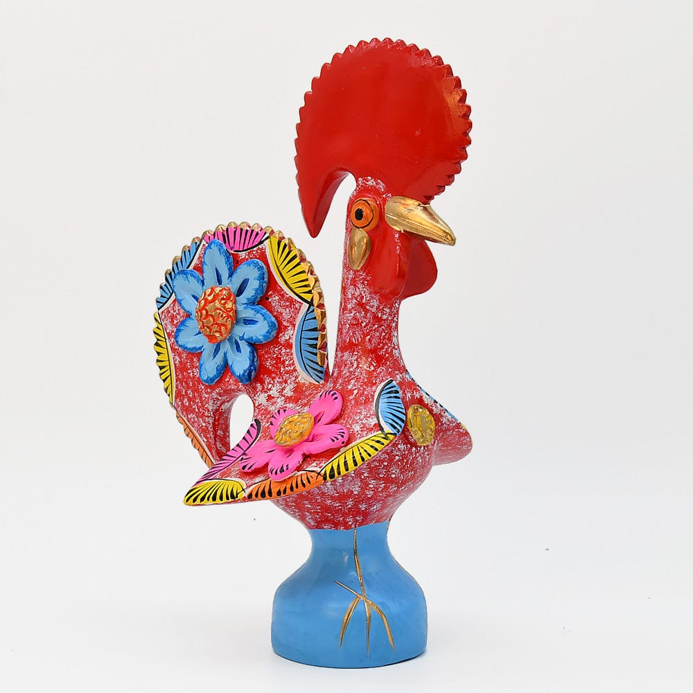 Coq du Portugal rouge en terre cuite Prazeres Cota Coq de Barcelos 30cm rouge - Prazeres Côta