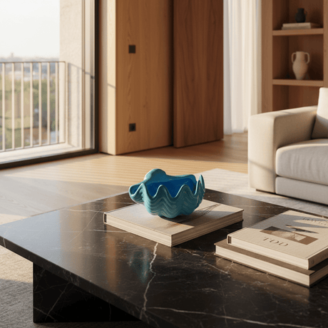 Coquillage en céramique bleu turquoise I Coupe portugaise en forme de coquillage Coquillage en céramique 16cm - Bleu Turquoise