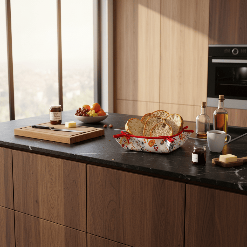 Corbeille à pain en tissu I Produit portugais Corbeille à pain pliable"Namorados"