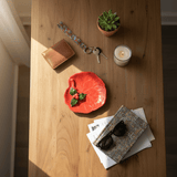 Coupe à apéritif rouge avec feuille de houx I Vaisselle portugaise Petite assiette en céramique "Avezinho" rouge